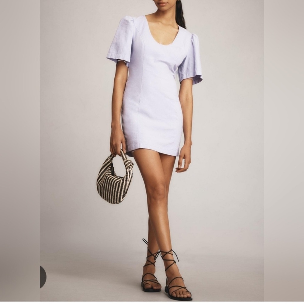 Maeve lavender linen dress